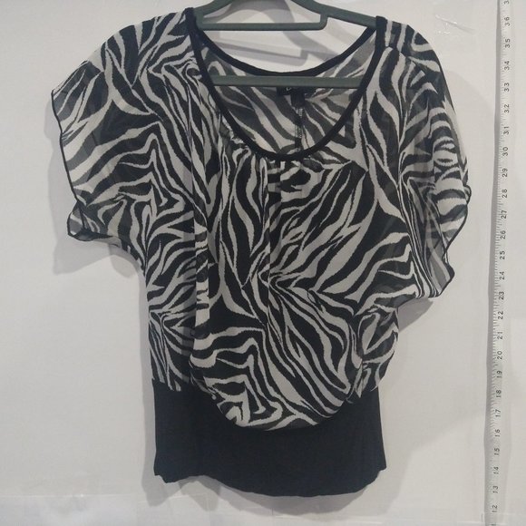 Bwear Tops 8s Inspired Tank With Low Waist Band And Sheer Zebra 